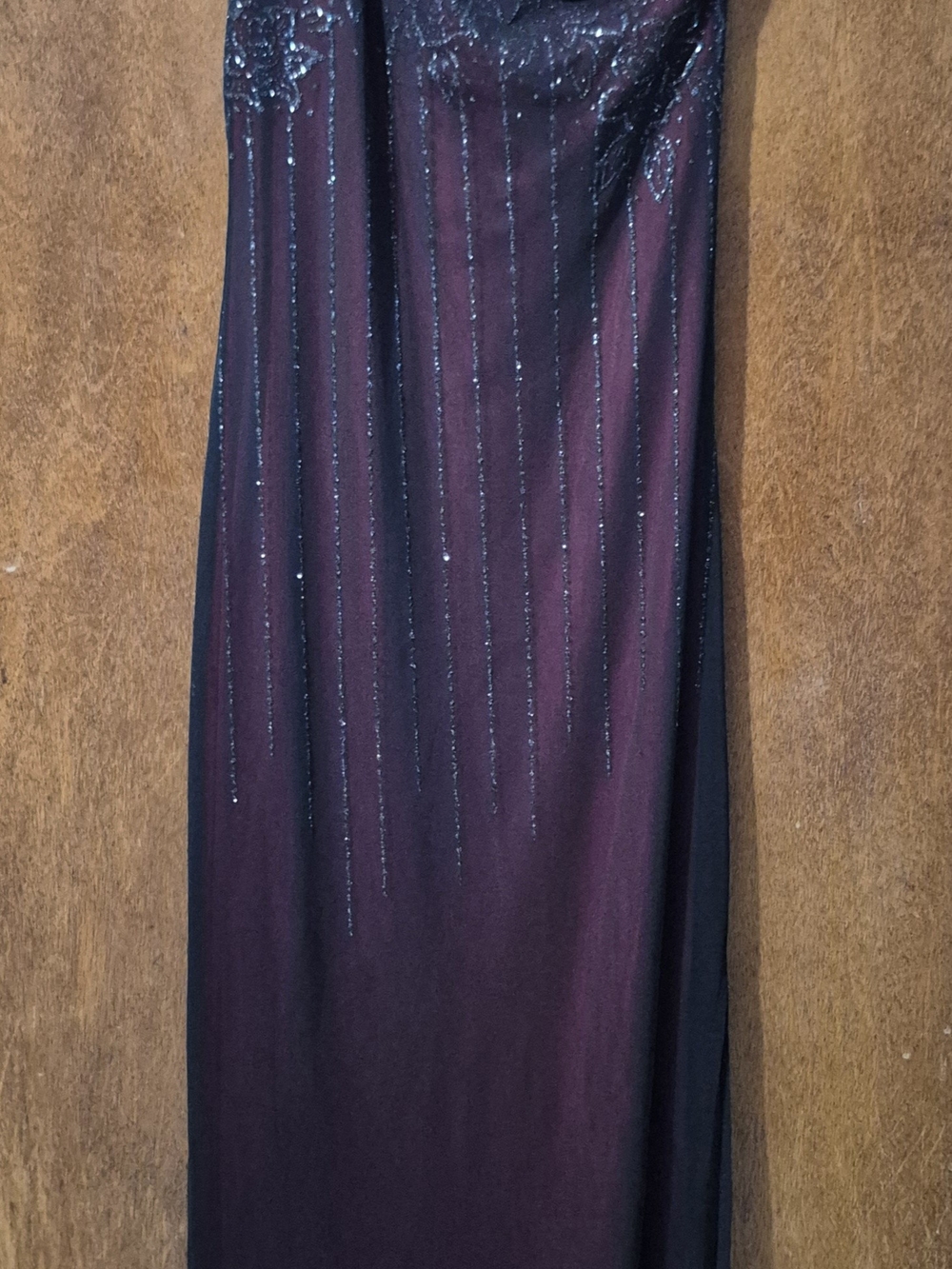 Elegant Burgundy Evening Skirt with Shimmer Details